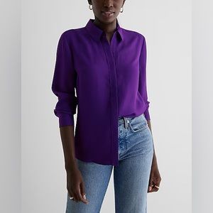 Newly Arrived! Express Designer Relaxed Portofino Shirt in Purple, Small